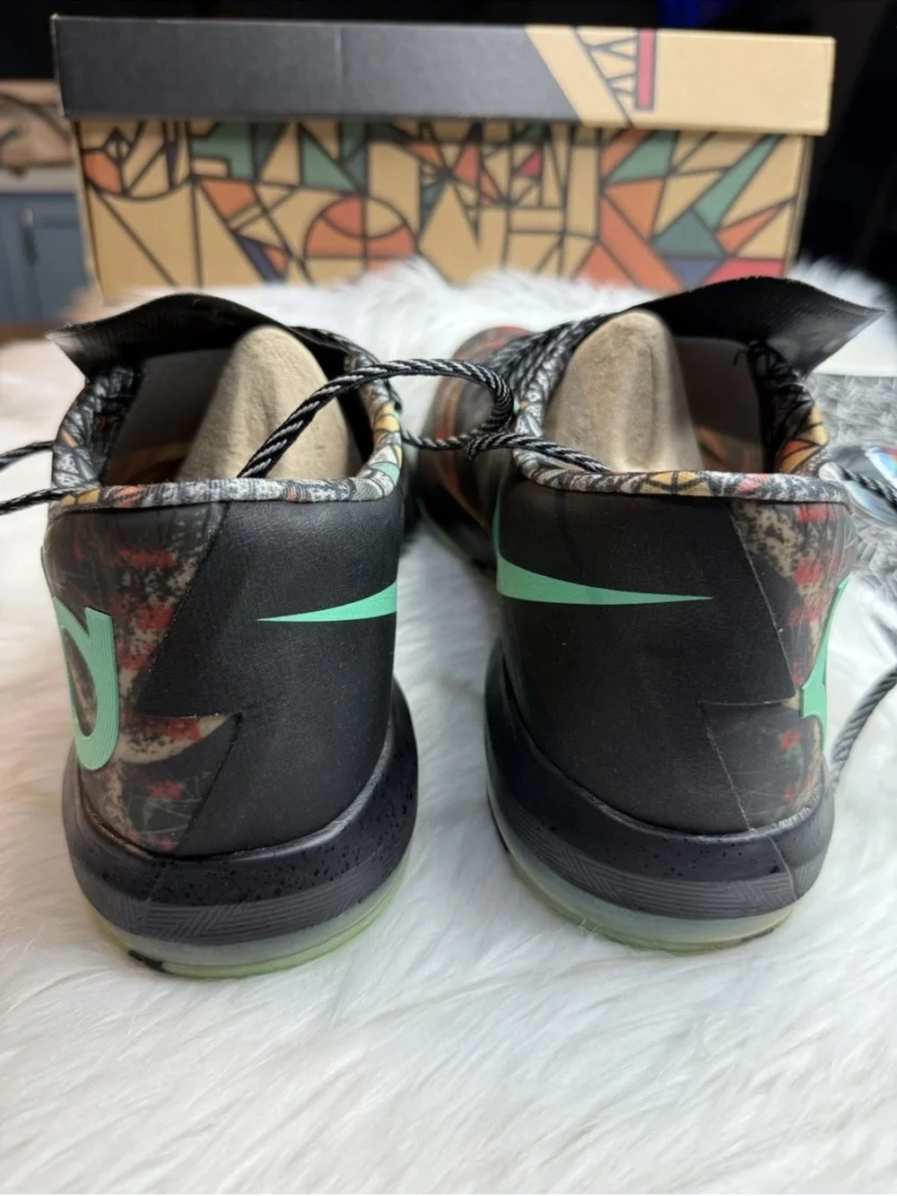 Nike KD basketball sneakers mint green & black